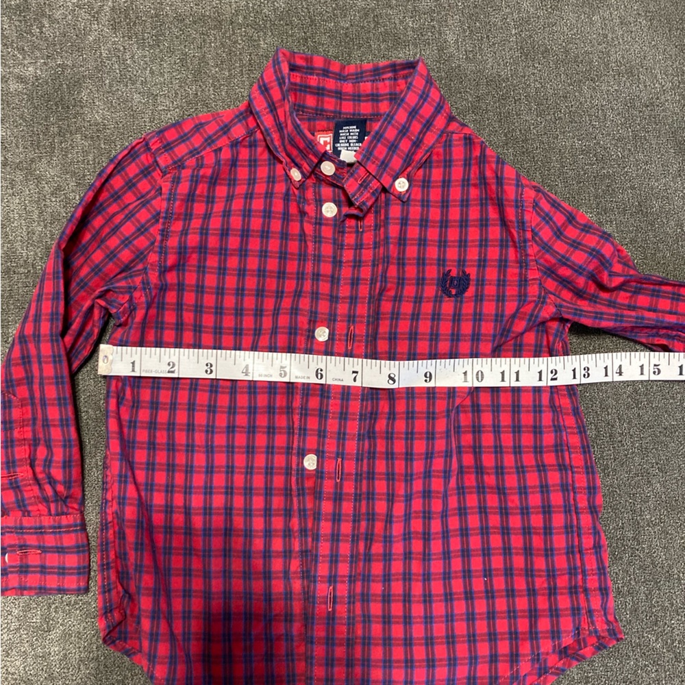 Chaps boys 3T blue/red long sleeve button down